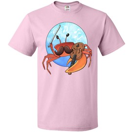 inktastic Fun Fiddler Crab with Violin and Mustache Adult T-Shirt X-Large Pink 3a555