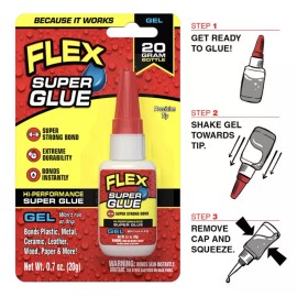 Flex Super Glue Gel, Clear, 20 Gram Bottle