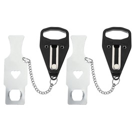 PATIKIL Hotel Door Lock, 2 Pack Heavy Duty Extra Lock for Additional Privacy and Safety Perfect for Traveling Hotel Home Apartment Single Hole Black