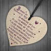 RED OCEAN 3rd Wedding Anniversary Wooden Heart Leather Third Wedding