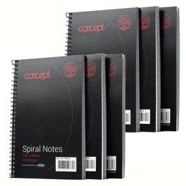 GenXon A7 Notebook Lined Reporters Notepad Spiral Wiro Mini Diary Wiritng Pad - Pack of 6