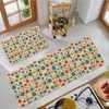 HSOWKDN Mid Century Atomic Kitchen Rugs Sets of 2 Non