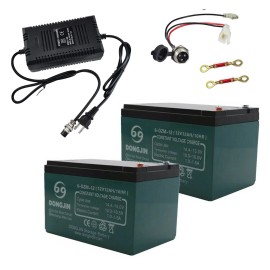Unbranded 2Pack 6-DZM-12 12AH Battery+24v Charger Mobility Scooter Razor Quad  Go Kart ATV