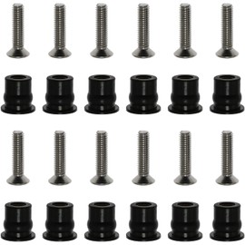 JianLing 12 Sets Neoprene Well Nut Rubber Expansion Brass Nuts with Stainless Steel Screw (12 pcs M6 Straight Type + 12 pcs Cross Flat Head Screw M6*25mm)