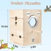 GINDOOR Parakeet Nesting Box Transparent Design, Natural Wood Bird Nest