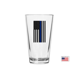 Rogue River Tactical Thin Blue Line Beer Glass Drinking Cup Pint 16oz Pub Gift For Police Officer Law Enforcement