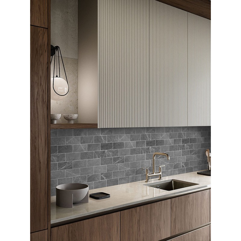 COLAMO Luxury 5-Sheet Dark Gray Peel and Stick Large Subway
