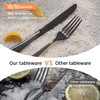 KINGSTONE 20 Piece Teardrop Silverware Set for 4, 18/10 Stainless