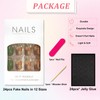 Pack of 24 Press on Nails Short Square Nails for