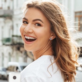 Kate Lynn Phoenix Earrings 925 Sterling Silver Stud Earrings for Women, Blue Crystal Earrings, Birthday Gifts Christmas Gifts for Women Wife Mom Daughter