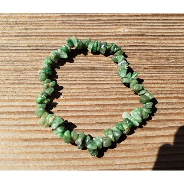 NATURAL TSAVORITE STONE GEMSTONE STRETCHY CHIP BRACELET