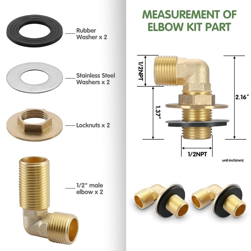 Installation Kit for Wall Mount Commercial Faucet, TOLSUNY Backsplash Mount