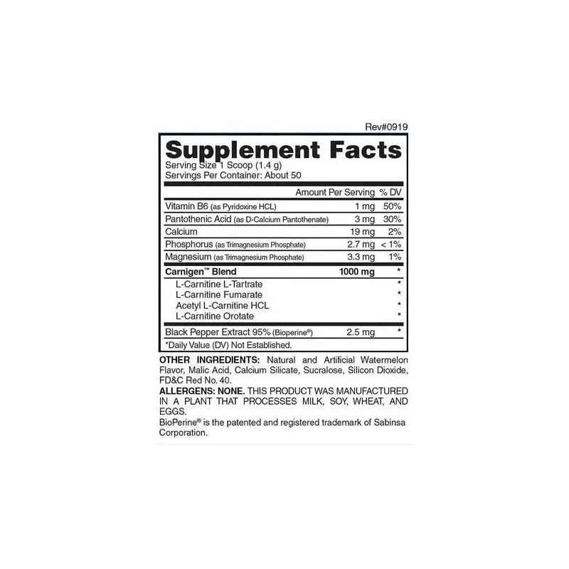 Evogen Carnigen Evogen Carnitina Recovery Energy 50 Servicios Sabor Grape