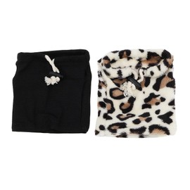 Briny River 2pcs Bearded Dragon Lizard Clothes Sweater Jacket, Leopard and Black