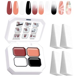 U-Shinein Gradient Painting Gel Set, 4 Colors Ombre Gel Nail Polish with 4pcs Large Nail Sponges Sponging for Ombre Nails Aura Nails French Manicure Soak Off UV DIY D
