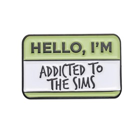 'Hello,I'm Addicted To The Sims' Brooches Enamel Pin Cute Funny Dialog Lapel Pins Novelty Dialogue Badges Quotes Brooch Jewelry Gift Backpacks Hats Bags Clothes Decorative for Women Girls Boys