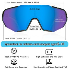 Queshark Kids Sunglasses Boys Girls 8-16, Polarised Sports Cycling Sunglasses, TR90 Frame UV400 Protection for Outdoor Activities
