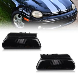 VYNTRAL - Carcasa de luces laterales compatibles con Dodge Neon 1998-1999, [DOT] [IP67 impermeable] cubierta de luz de marcador de señal de giro [sin bombillas], 2 unidades, lente ahumada