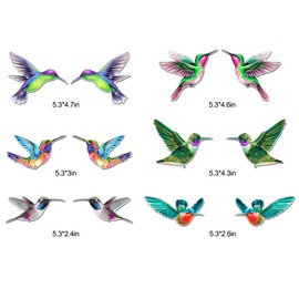 12 Pieces Colorful Hummingbird Screen Door Magnets Decorative, Flexible Double Sided Screen Sticker, Magnetic Screen Door Protector Screen Window Decor for Screen Sliding Doors