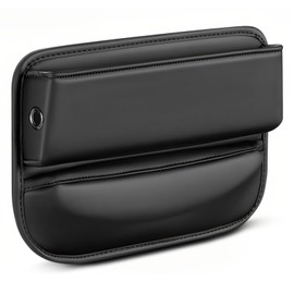 YOFAPA Car Seat Gap Filler Organiser, Leather Car Storage Accessories with Zipper Closure, Dual Layer Design for Front & Rear Seats, Ideal for Coins, Cards, Phones, and More