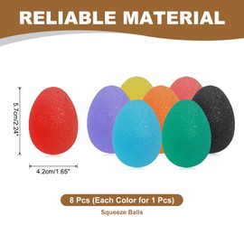 PATIKIL Hand Exercise Balls, 8 Pcs Squeeze Balls Stress Ball for Adults Grip Strengthening Occupational Equipment for Finger Wrist Strength, Multicolor
