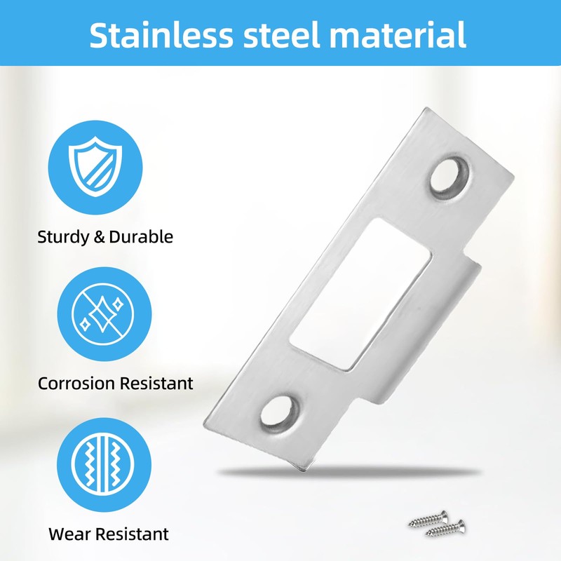 Modurio Door Strike Plate - 10 Pack Stainless Internal Door