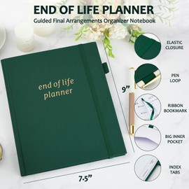 End of Life Planner, Guided Estate Planning Organizer with Tabs, Last Wish, Will Preparation, Funeral Planning, Final Arrangements Notebook for Beneficiary, in Case of Death Organizer -Dark Green