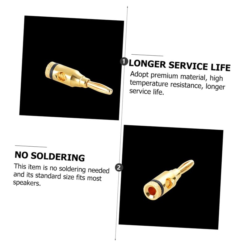 Gatuida 24pcs Gold Plated Banana Plugs Connector for Speakers and