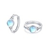 Celtic Hoop Earrings S925 Sterling Silver Moonstone Hinged Hoop Earrings