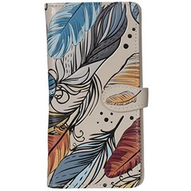 Shag Wear Women's Premium Vegan Clutch Cardholder Zipper Wallet Purse with Pretty Animal Designs, Feather Pattern (Cream), Small, Travel Wallet
