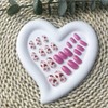 Pink Press on Nails Pointed Almond Short Fake Nails Stick