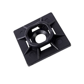 Gardner Bender 45-MBUVB Cable Tie Mounting Base, 1 inch x 1 inch, Screw and Adhesive Back, Electrical Wire and Cord Management, Nylon Zip Tie, 5 Pk, UV Resistant Black
