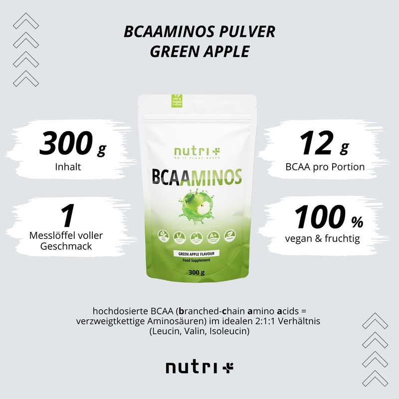 BCAA Powder Green Apple - Amino Acids Complex High Dose