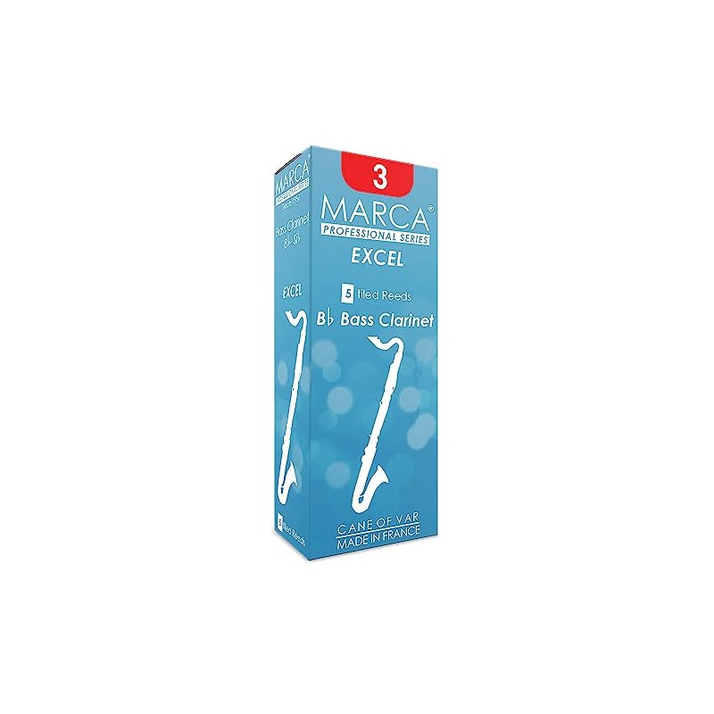 Marca Excel Reeds ~ 5 Pack ~ Bass Clarinet ~