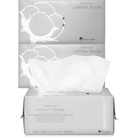 Cleansing Towel, 100% Cotton, Supervised by Worldwide Beauty Professionals, Extra Thick & 100 Sheets x 3 Pieces, Facial Towel, Disposable Face Towel, Silky Feel, For Sensitive Skin (Renewed)