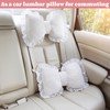 Fiwochic 2 Pcs White Bow Pillow 16 x 13 Inches