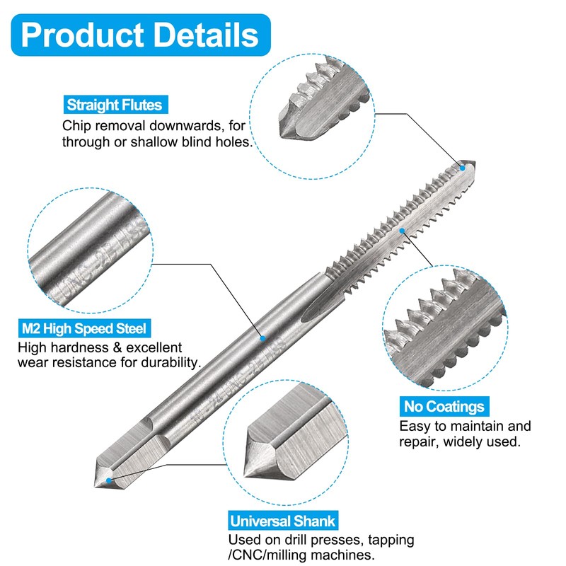 sourcing map Tap and Drill Bit Set, 1pcs 10-24 UNC