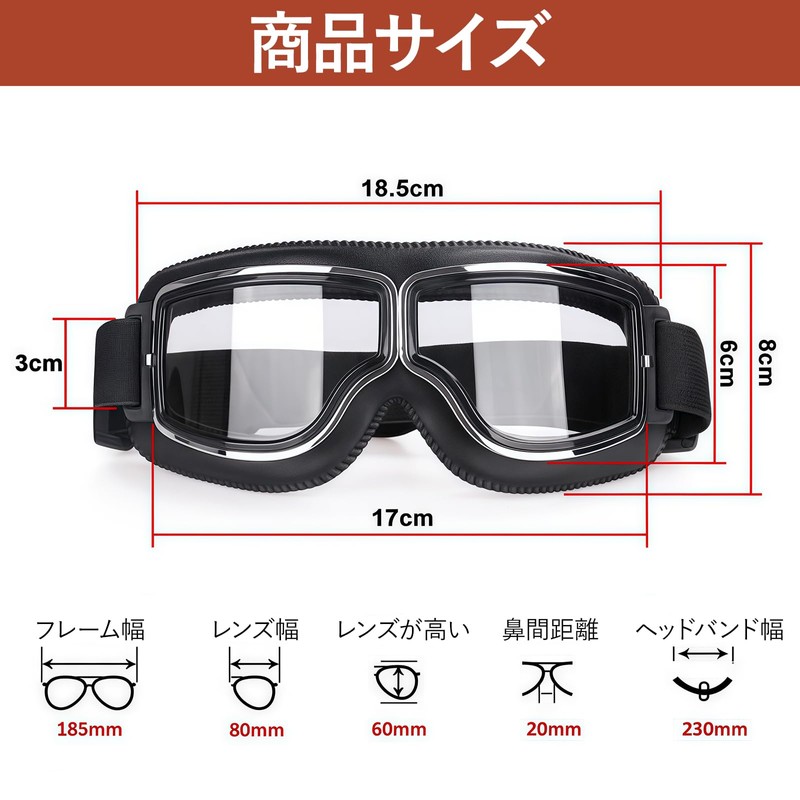 yowodana Motorcycle Goggles, Motorcycle Goggles, Protective Glasses for Bikes, PC