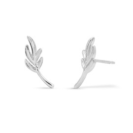 Boma Jewelry Sterling Little Leaf Branch Stud Earrings