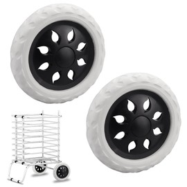 TANCUDER 2 Pieces Replacement Wheel Replacement Wheels Replacement Wheels 16 cm Shopping Trolley Wheels Replacement Black Replacement Swivel Castors Replacement Wheels for Shopping Trolley, Estate,