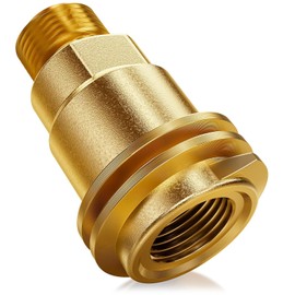 CALPOSE QCC1 Propane Adapter, 5042 Propane Gas Fitting Hose Adapter with 1/4 Inch Pipe Thread and QCC1 Male & POL Female Connector, Solid Brass Propane Adapter for Outdoor Cooking