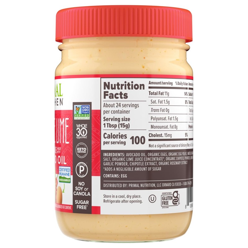 Primal Kitchen Chipotle Lime Mayo made with Avocado Oil, Whole30
