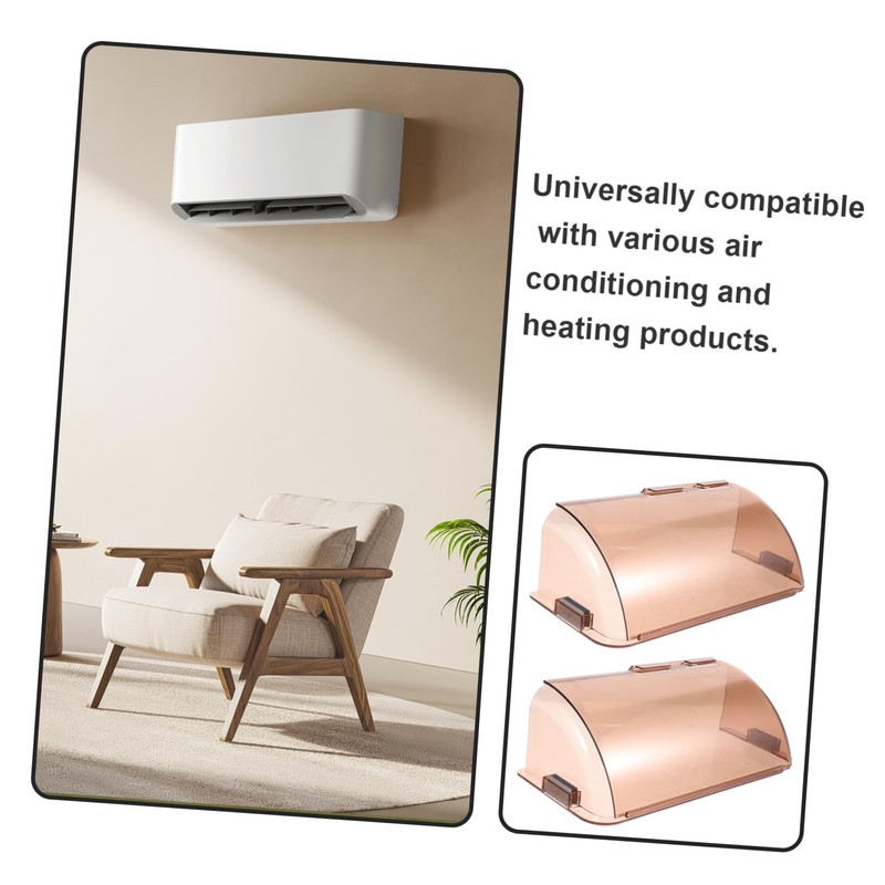 DOITOOL 2pcs Air Conditioner Wind Deflector Baffle Transparent Cover for