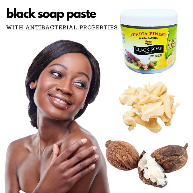 Africa Finest Natural Black Soap Paste (Fresh Lemon) (Exfoliate &