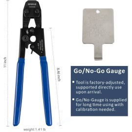 EFIELD PEX CINCH CLAMP CRIMPING TOOL&GO/NO-GO GAUGE + 30 1/2" and 3/4" SS CLAMPS