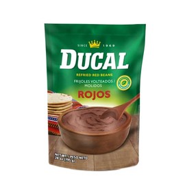 Ducal Refried Red Beans Pouch 28 Oz Pack of 12 - Microwaveable Goya Instant Red Refried Beans Vegetarian Doy Pack - Gluten Free Cholesterol Free - Good Source of Fiber Protein & Iron