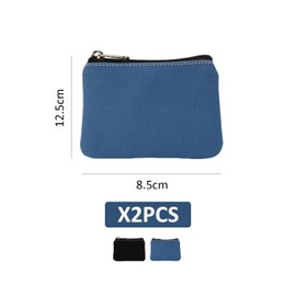 2 Pack Small Purse, Coin Pocket, Coin Clip, Canvas Zipper Pocket, Women's Purse and Small Bag, Small Men's Wallet, Taxi Driver Money Bag, black and blue, Fashion