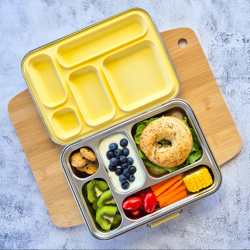 EcoCocoon Bento Lunch Boxes - 5 Compartment, Grape