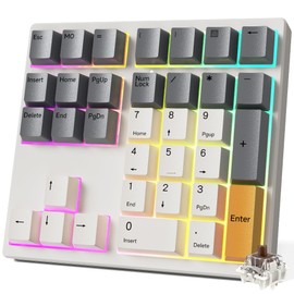 SIKAI CASE 34 Key Mechanical Numpad, Wired Hot Swappable Programmable Number Pad Keyboard USB C 34 Key Numpad for Laptop Edit/PS/Gaming/Data Entry, VIA Support Number Pad for Win, MacBook, PC(RGB)