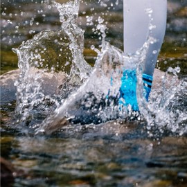 LEAKDRY waterproof bamboo socks -3-layer breathable hiking socks, moisture wicking, durable, suitable for sports, Blue-black, Medium